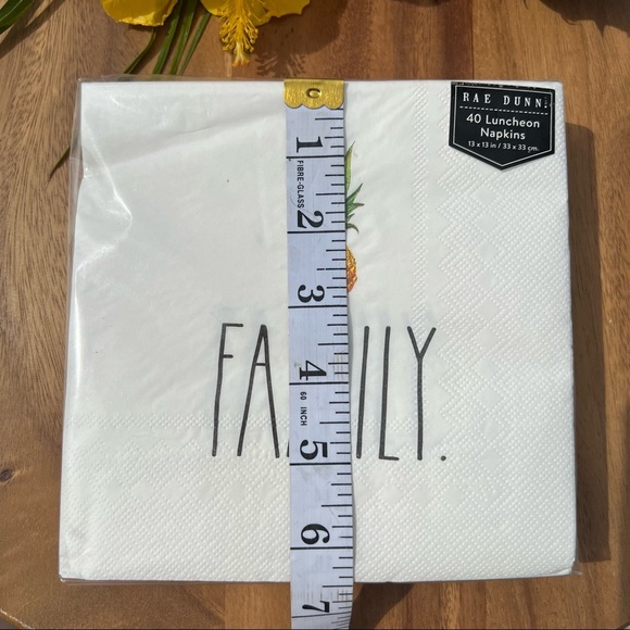 Rae Dunn New Napkins FAMILY 40 Pack Pineapple Aloha Luncheon Welcome Ivory Black - Picture 12 of 15